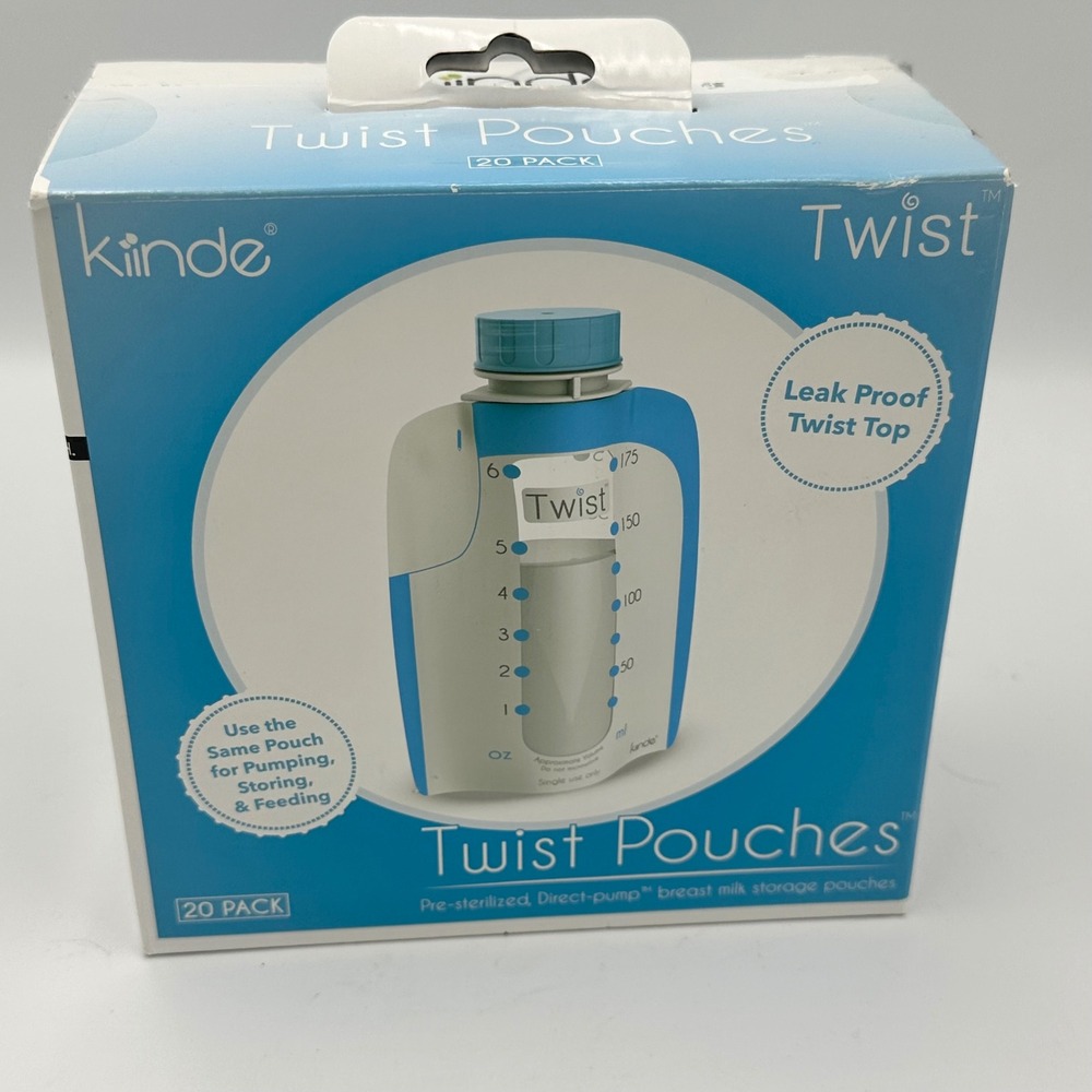 Kiinde Twist Pouches Kids 20 Pack Blue Breast Milk Storage Bags Leak Proof 6oz
